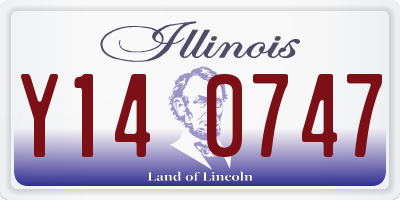 IL license plate Y140747