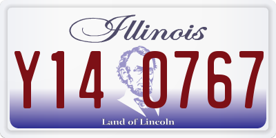 IL license plate Y140767