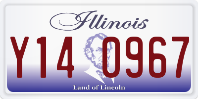 IL license plate Y140967
