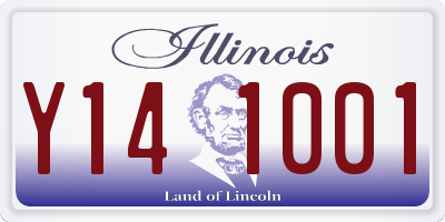 IL license plate Y141001
