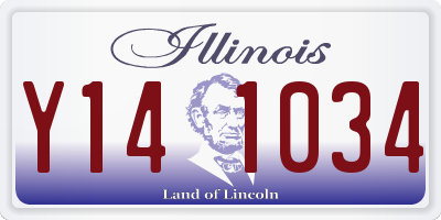 IL license plate Y141034
