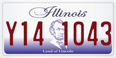 IL license plate Y141043