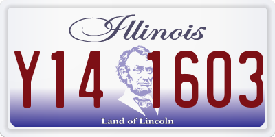 IL license plate Y141603