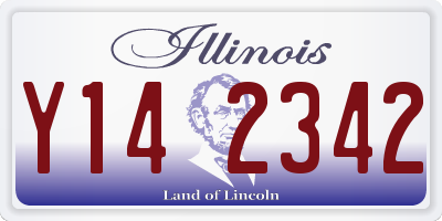 IL license plate Y142342