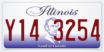IL license plate Y143254