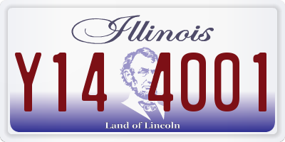 IL license plate Y144001