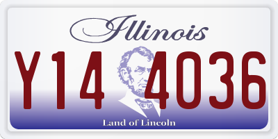 IL license plate Y144036