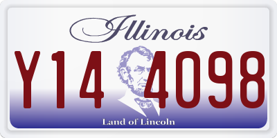 IL license plate Y144098
