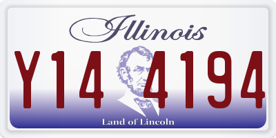 IL license plate Y144194