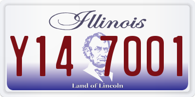 IL license plate Y147001