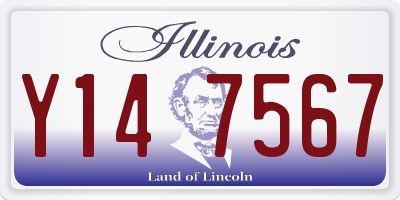 IL license plate Y147567
