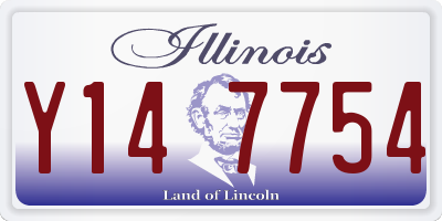 IL license plate Y147754