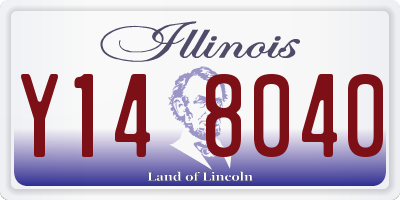 IL license plate Y148040