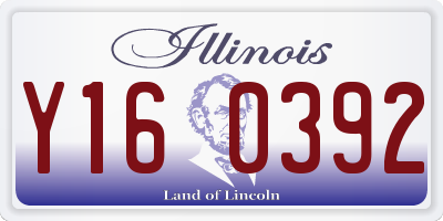 IL license plate Y160392