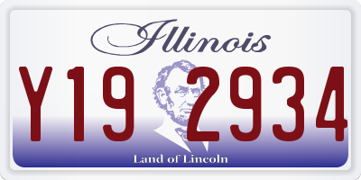 IL license plate Y192934
