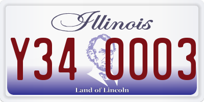 IL license plate Y340003