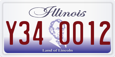 IL license plate Y340012