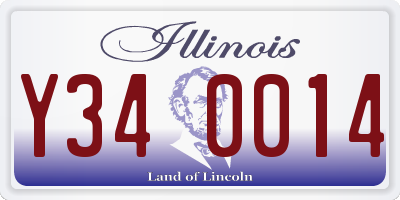IL license plate Y340014