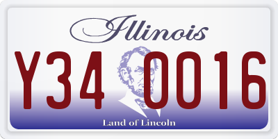 IL license plate Y340016