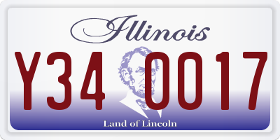 IL license plate Y340017