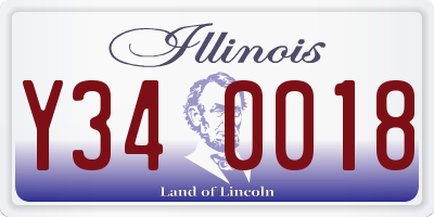 IL license plate Y340018