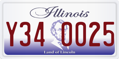 IL license plate Y340025