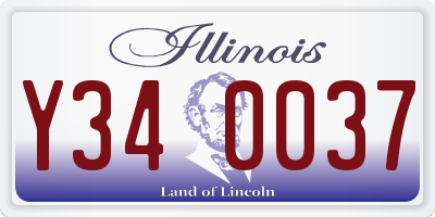 IL license plate Y340037