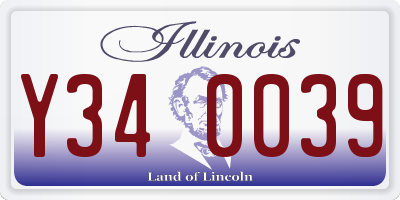 IL license plate Y340039
