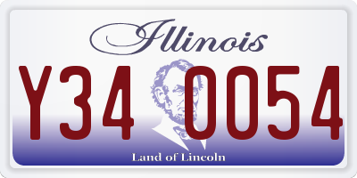 IL license plate Y340054