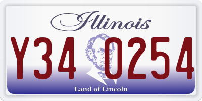 IL license plate Y340254