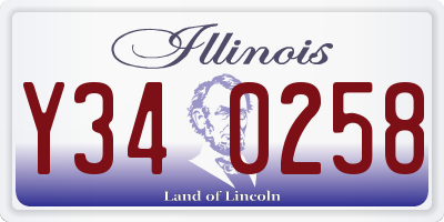 IL license plate Y340258