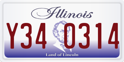 IL license plate Y340314