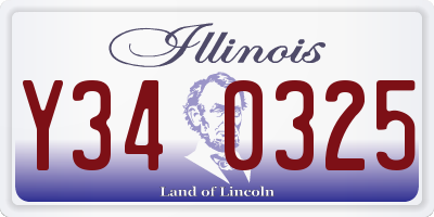 IL license plate Y340325