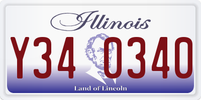 IL license plate Y340340