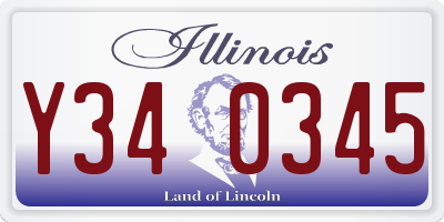 IL license plate Y340345
