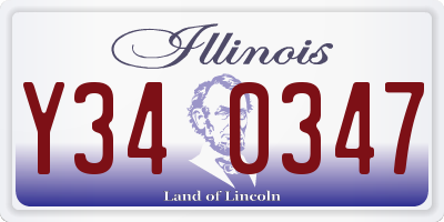 IL license plate Y340347