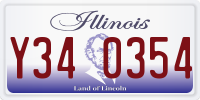 IL license plate Y340354