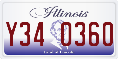 IL license plate Y340360