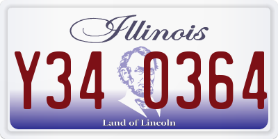 IL license plate Y340364