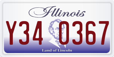 IL license plate Y340367