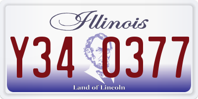 IL license plate Y340377