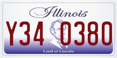 IL license plate Y340380