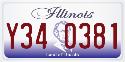 IL license plate Y340381