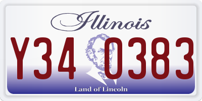 IL license plate Y340383