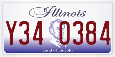 IL license plate Y340384
