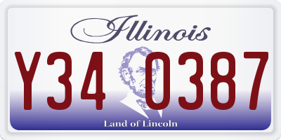 IL license plate Y340387