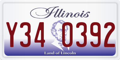IL license plate Y340392