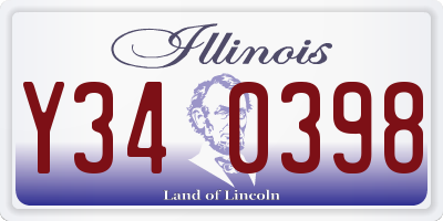 IL license plate Y340398