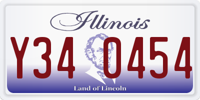 IL license plate Y340454