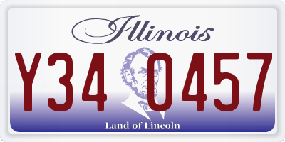 IL license plate Y340457